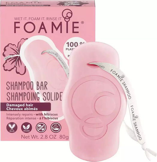 Foamie Hibiskiss Στέρεο Σαμπουάν Αναδόμησης/Θρέψης για Ταλαιπωρημένα Μαλλιά 80gr