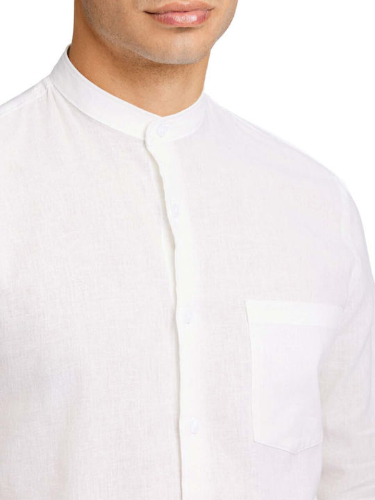 Long-sleeved Linen Shirt White