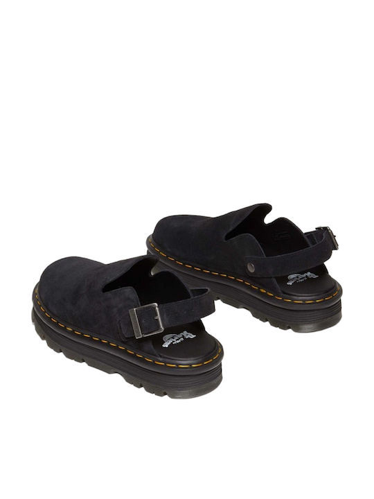 Dr. Martens Zebzag Γυναικεία Δερμάτινα Σαμπό Μαύρα