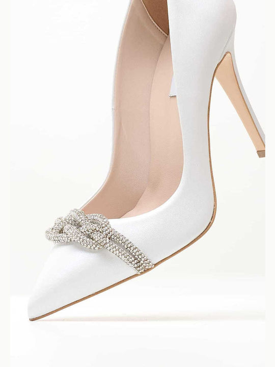 Mortoglou Leather White Heels