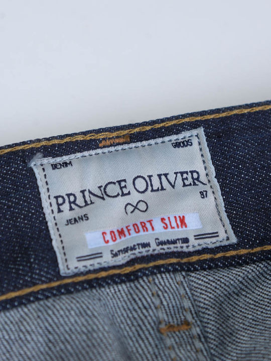 Prince Oliver Herren Jeanshose in Slim Fit Marineblau