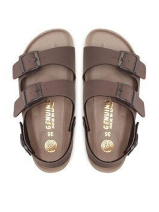 Flache Sandalen für Damen in Braun Farbe