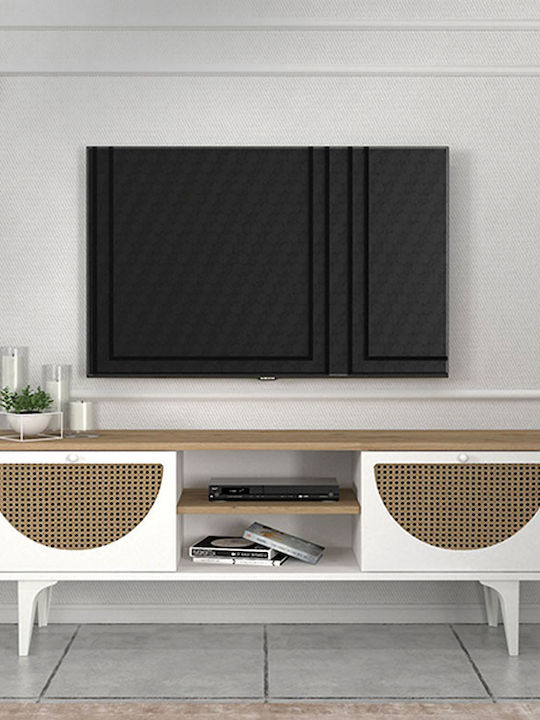 Stand TV Aureta Alb - Sapphire Oak L150xA35xÎ52.8cm