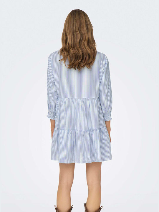 Only Dress with Ruffle Blue
