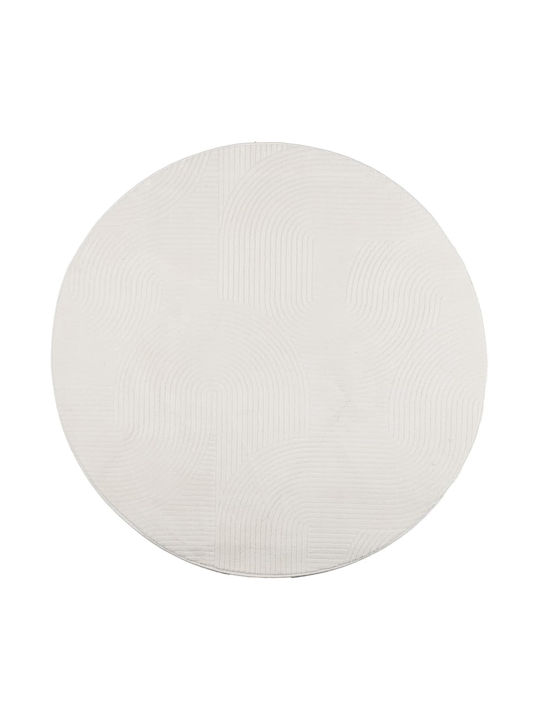 vidaXL Rug Round Cream