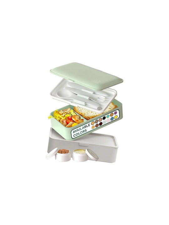 Microwave Bamboo Lunch Box Green