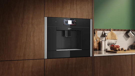 Neff Automatic Espresso Machine Built-in Pressure 19bar for Cappuccino with Grinder and Wi-Fi Metallic Silver CL9TX11Y0 + ZC045MY0