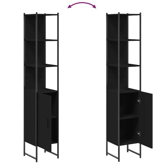 vidaXL Στήλη Μπάνιου Δαπέδου Μ33xΒ33xΥ185.5cm Μαύρη