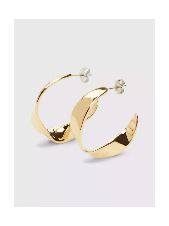 Calvin Klein Earrings Hoops made of Steel Gold Plated