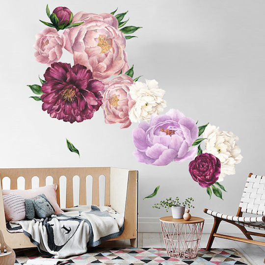 Autocolant autocolant, flori decorative Boujori, roz, Original Deals®