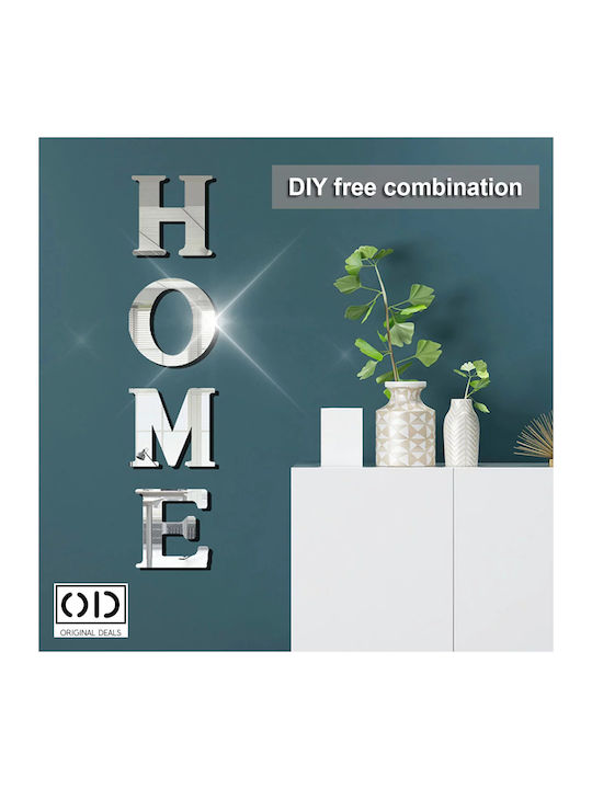 Self-adhesive Mirror For Home Decor And Interior Design, Premium Acrylic Pvc, Set Of 4 Letters, Original Deals