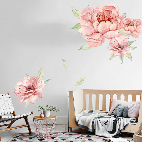 Autocolant decorativ de perete cu flori japoneze, multicolor, Original Deals®
