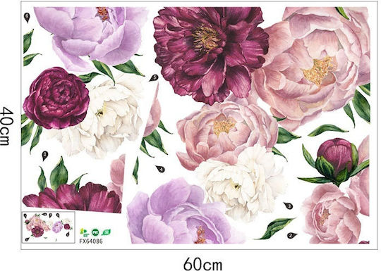 Autocolant autocolant, flori decorative Boujori, roz, Original Deals®