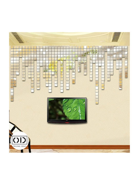 Adhesive Acrylic Mirrors For Interior Decor And Design, Set Of 100 Pieces In Square Shape, Size 4 X 4 Cm, Pvc, Original Deals