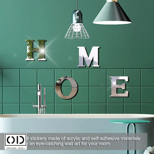 Self-Adhesive Mirror For Wall Stickers & Murals And Interior Design Premium Acrylic PVC Set Of 4 Letters Original Deals