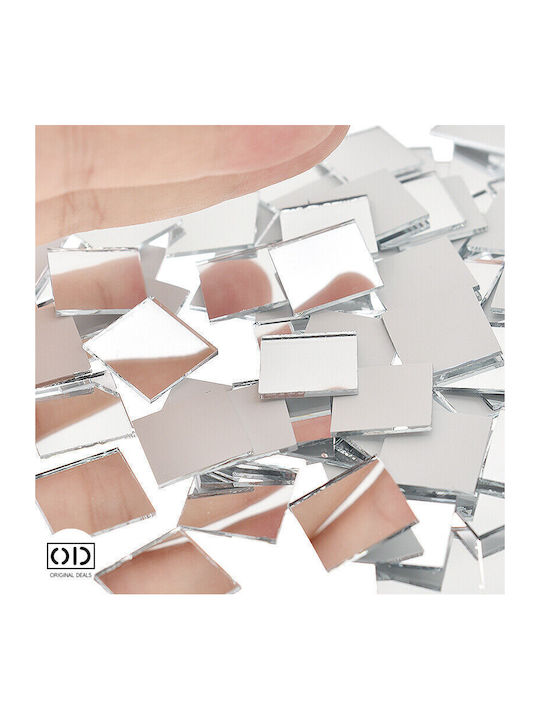 Adhesive Acrylic Mirrors For Interior Decor And Design, Set Of 100 Pieces In Square Shape, Size 4 X 4 Cm, Pvc, Original Deals