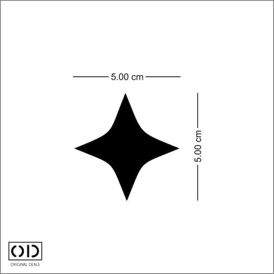 Selbstklebender Spiegel für Innendekoration und Design, 4 Ecken Sterne, Premium Acryl Pvc, Set 50 Stück, Original Deals