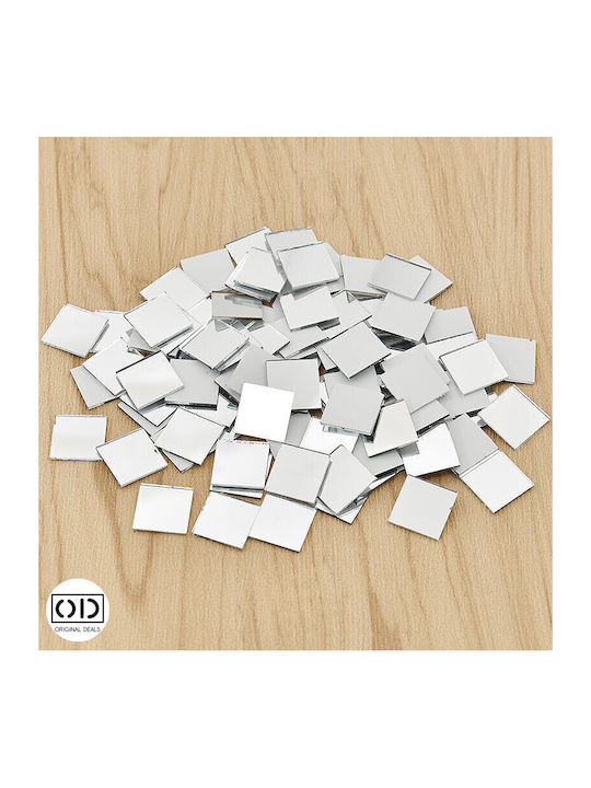 Adhesive Acrylic Mirrors For Interior Decor And Design, Set Of 100 Pieces In Square Shape, Size 4 X 4 Cm, Pvc, Original Deals