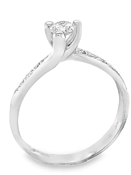 Xryseio Единичен камък от Бяло злато 18K с Диамант