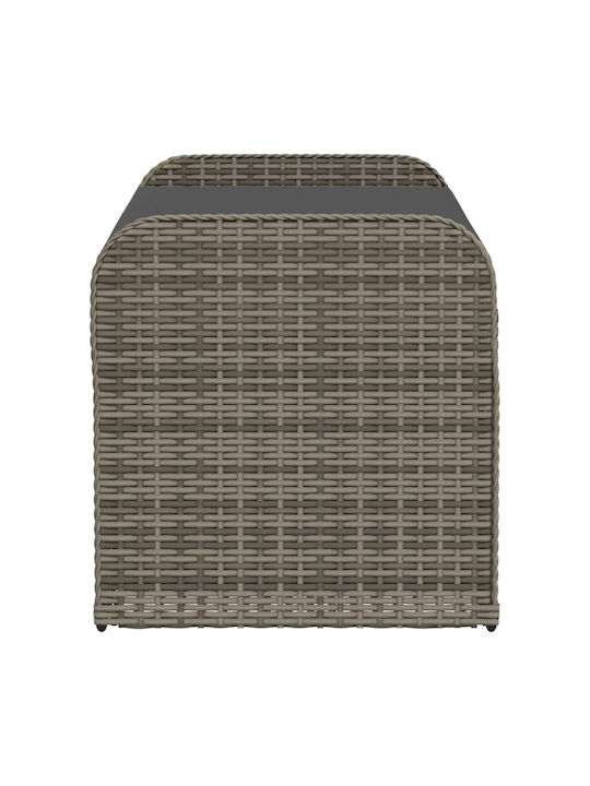 Bench Outdoor Rattan with Chest and Pillows 115x51x52cm