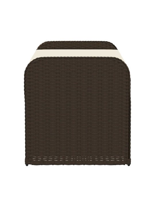 Bench Outdoor Rattan with Chest and Pillows 115x51x52cm