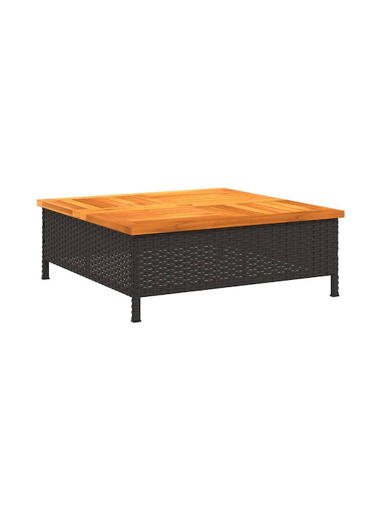 Garten- und Terrassentisch für kleine Räume Schwarz 70x70x25cm