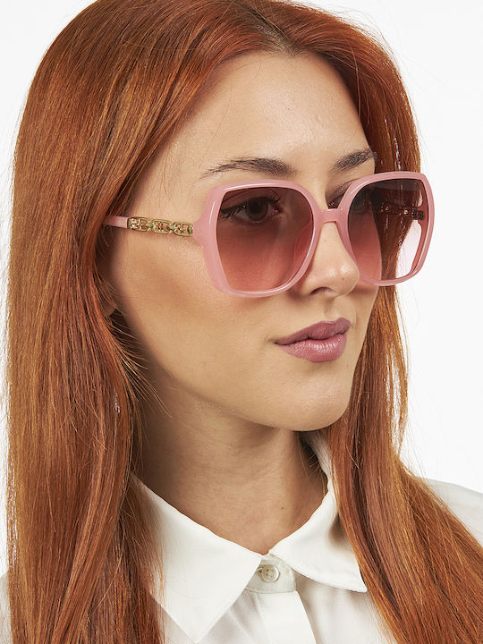 Sunglasses with Pink Plastic Frame and Pink Polarized Lens AG-4249