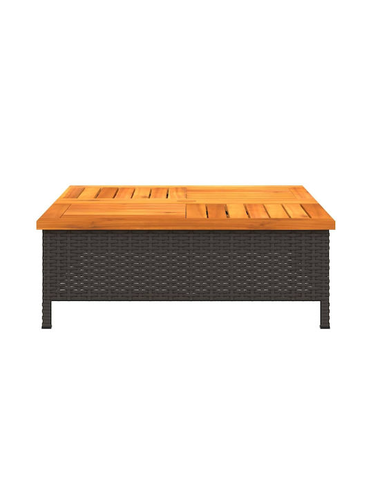 Garten- und Terrassentisch für kleine Räume Schwarz 70x70x25cm