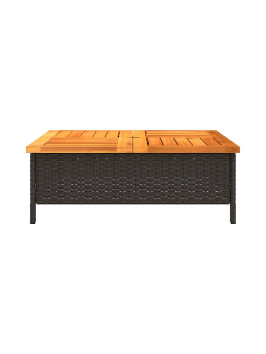 Garten- und Terrassentisch für kleine Räume Schwarz 70x70x25cm