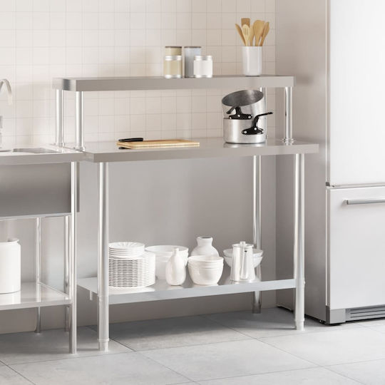 vidaXL Kommerzielle Stahlwerkbank M110xB55xHöhe120cm