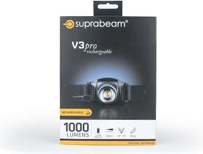 Suprabeam Rechargeable Headlamp LED with Maximum Brightness 1000lm