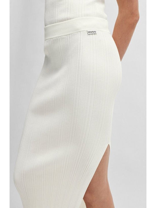 Sareplie High-waisted Midi Skirt White