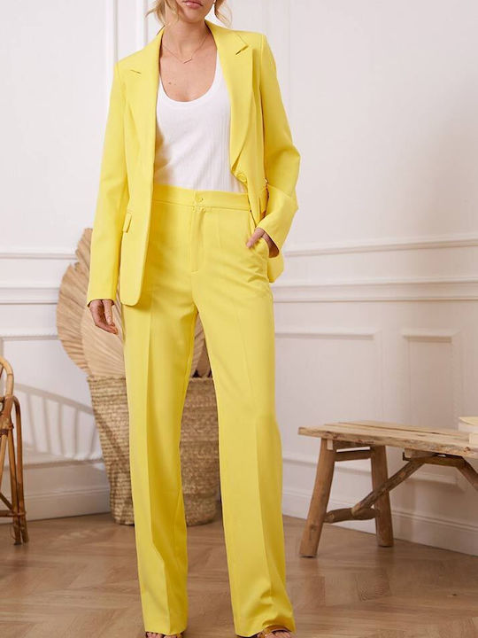 Cuca Women's Waisted Blazer Yellow