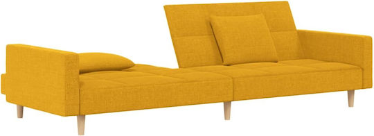 Doppelsitzer Sofa Bett Gelb mit Dekokissen 220x100x69cm