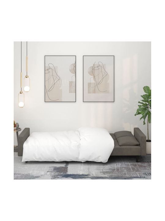 Doppelsitzer Sofa Bett Samt Dunkelgrau mit Dekokissen 220x84,5x69cm