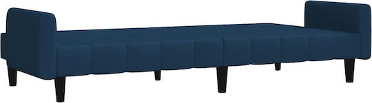 Two-Seater Couch Bed Velvet Blue 220x100x69 cm