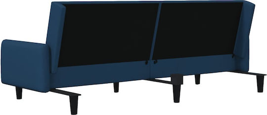 Two-Seater Couch Bed Velvet Blue 220x100x69 cm