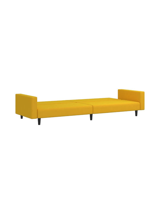 vidaXL Doppelsitzer Sofa Bett Samt Gelb 220x100x69cm