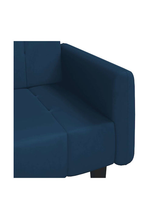 Two-Seater Couch Bed Velvet Blue 220x100x69 cm