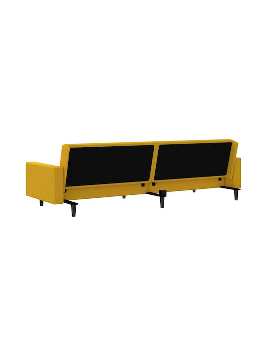 vidaXL Doppelsitzer Sofa Bett Samt Gelb 220x100x69cm