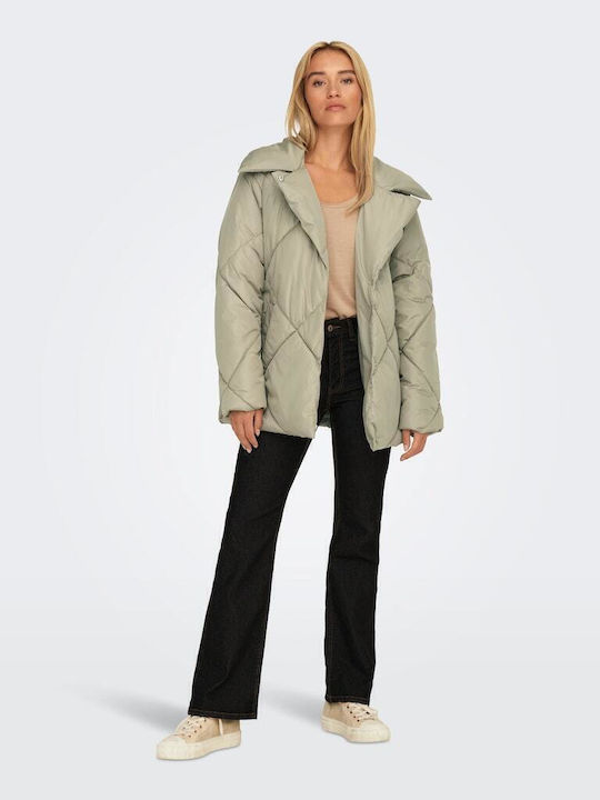 Sussi Women's Long Puffer Jacket for Winter Desert Sage