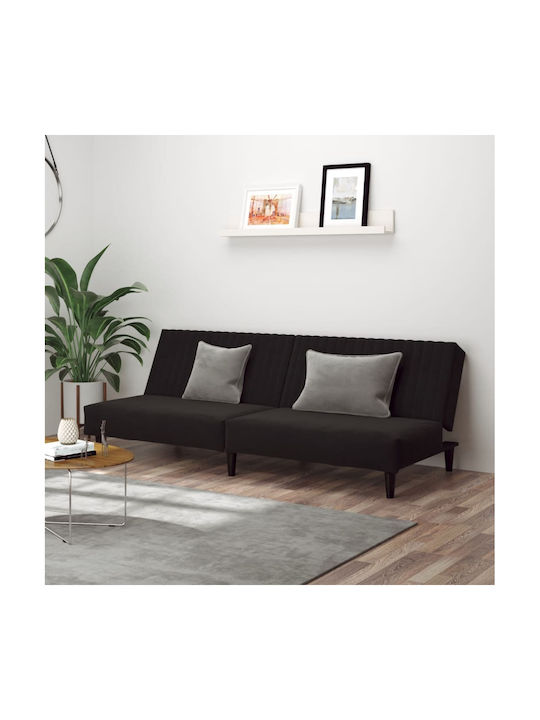 Dreisitzer Sofa Bett Samt Schwarzes 200x100x69cm
