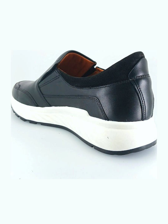 Leder Herren Slip-Ons Schwarz