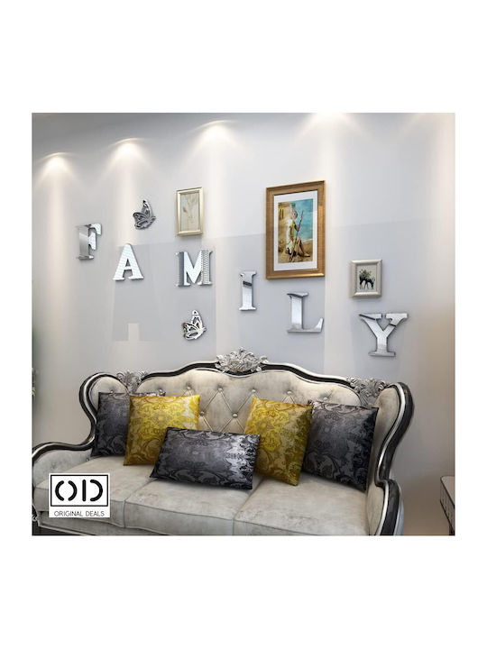Self-adhesive Mirror For Interior Decor And Design, Family Model, Premium Acrylic Pvc, Set Of 6 Letters, Original Deals