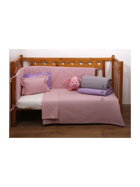 Anna Riska Blanket Nursery Swaddling Blankets Michelle Cotton Pink Blush Pink 80x115cm