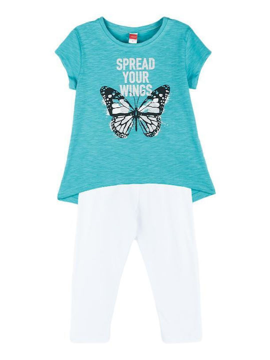 Joyce Kids Set with Leggings Summer 2pcs Turquoise