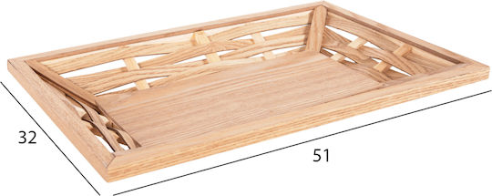 Serviertablett Rechteckig Fb94228 Holz Fichte & Mdf 51x32x5,5y Hect.