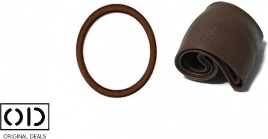 Husă Volan Auto cu Diametru 33-40cm Silicon Maro cu Cusătură Maro