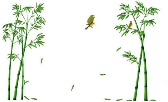 Autocolant decorativ pentru mobilă și perete, plante de bambus și păsări, 295 X 165 Cm, oferte originale