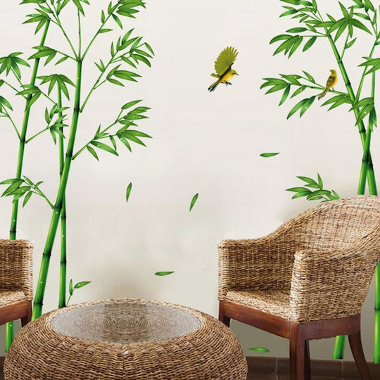 Dekorative Sticker für Möbel und Wand, Bambus Pflanzen und Vögel Colibry, 295 X 165 Cm, Original Deals
